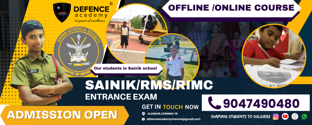 Best sainik school coaching in Chennai, RMS Coaching in Chennai, RIMC coaching in Chennai